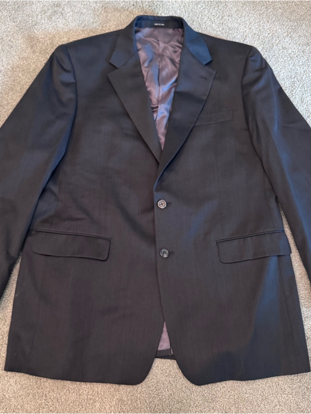 Michael Kors Sport Coat 100% Wool Mens Blazer Suit Jacket Black 44L